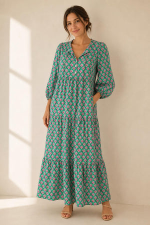 Vestido Largo Estampado Vaporoso
