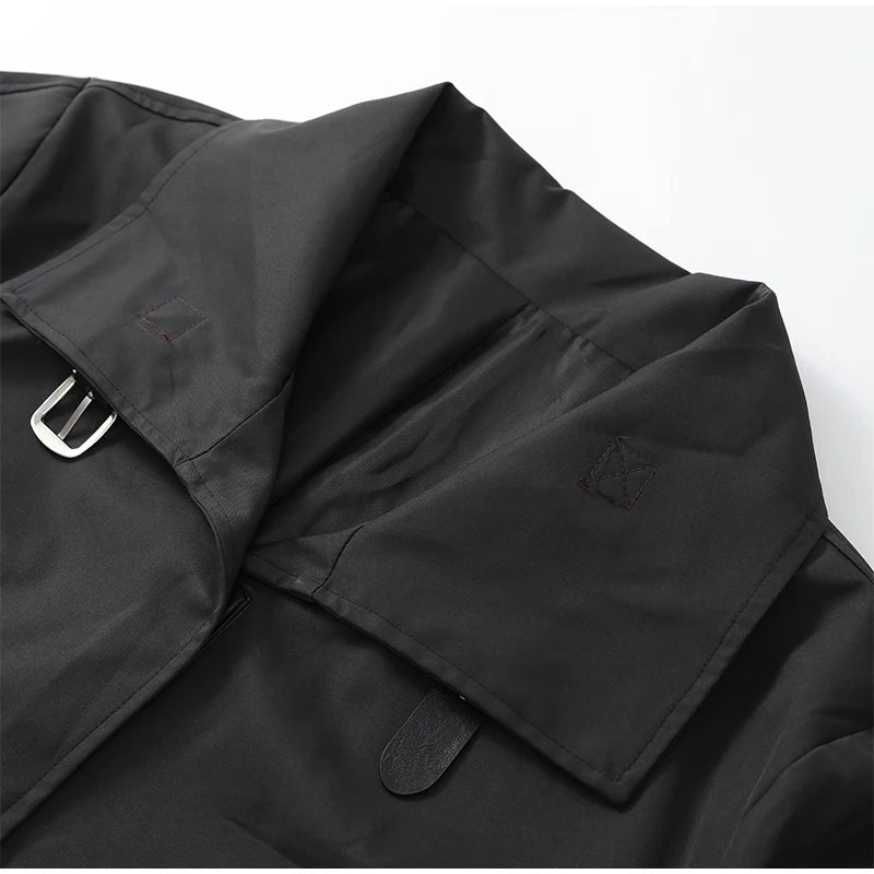 Gabardina Larga de Cuello Alto