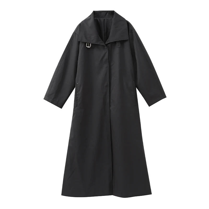 Gabardina Larga de Cuello Alto