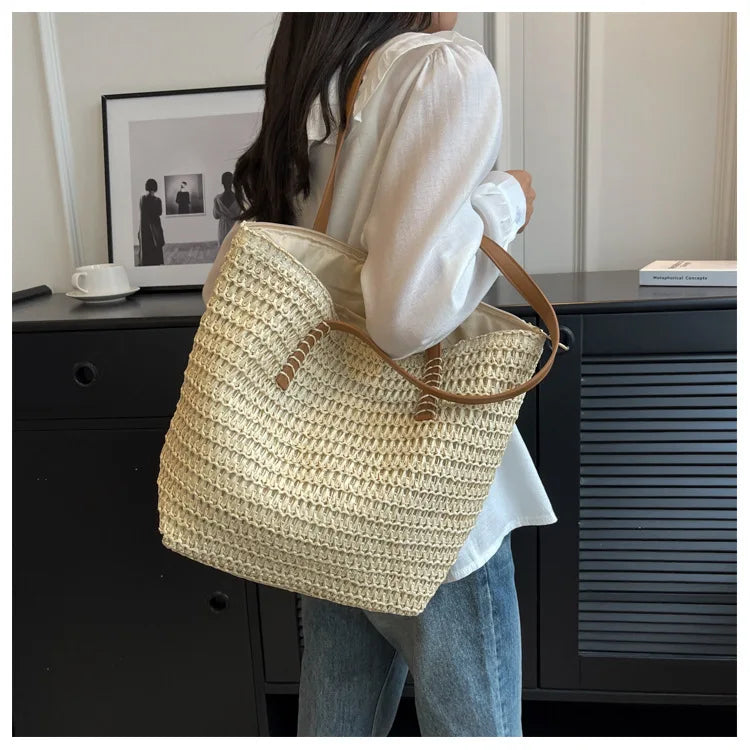 Bolso Shopper de Paja Tejido