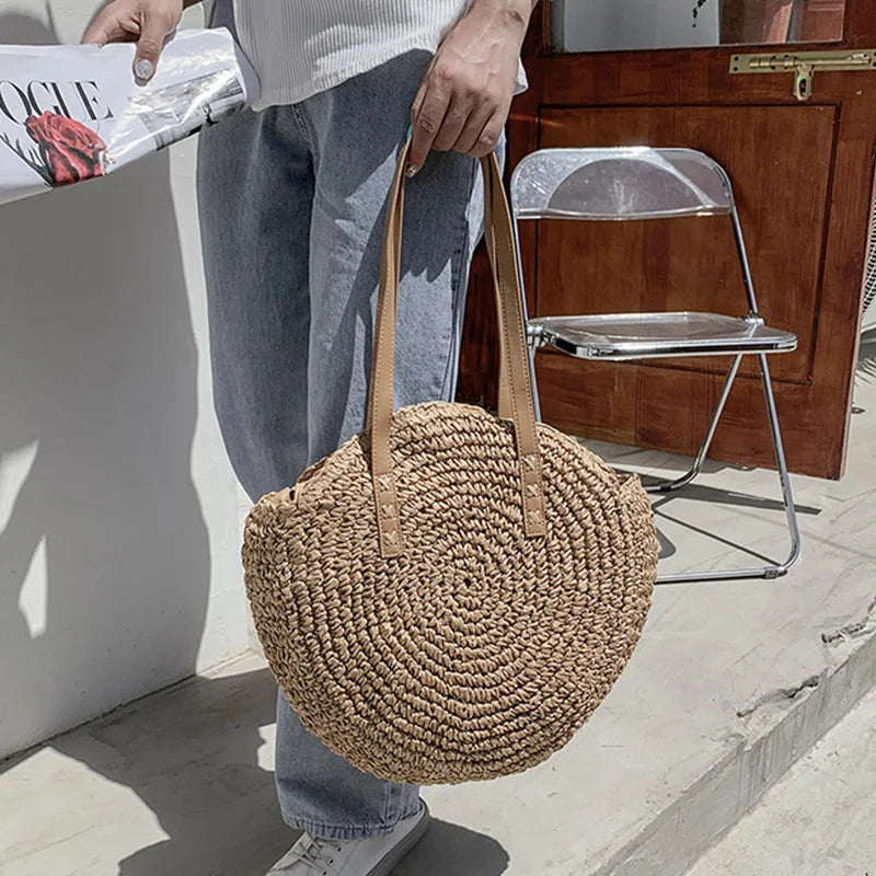 Bolso Redondo de Paja