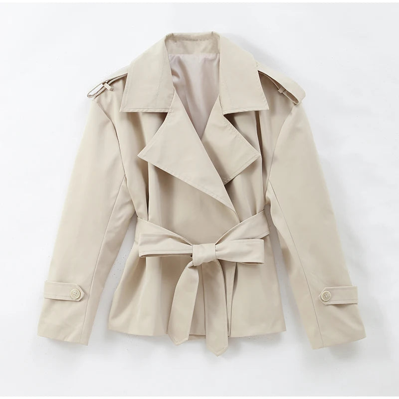 Chaqueta Gabardina Corta con Lazada
