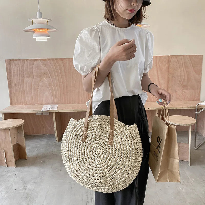Bolso Redondo de Paja