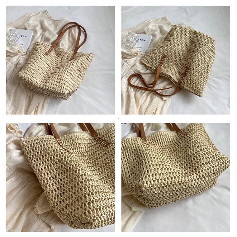 Bolso Shopper de Paja Tejido