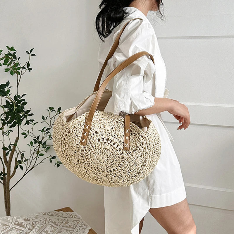Bolso Redondo de Paja