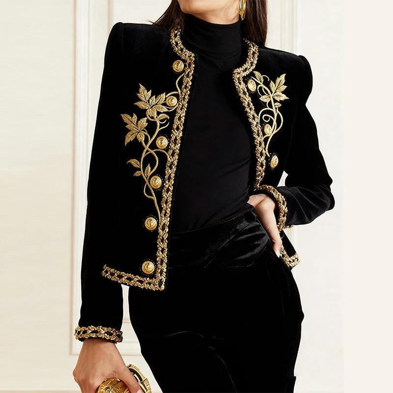 Chaqueta de Terciopelo Bordada en Oro