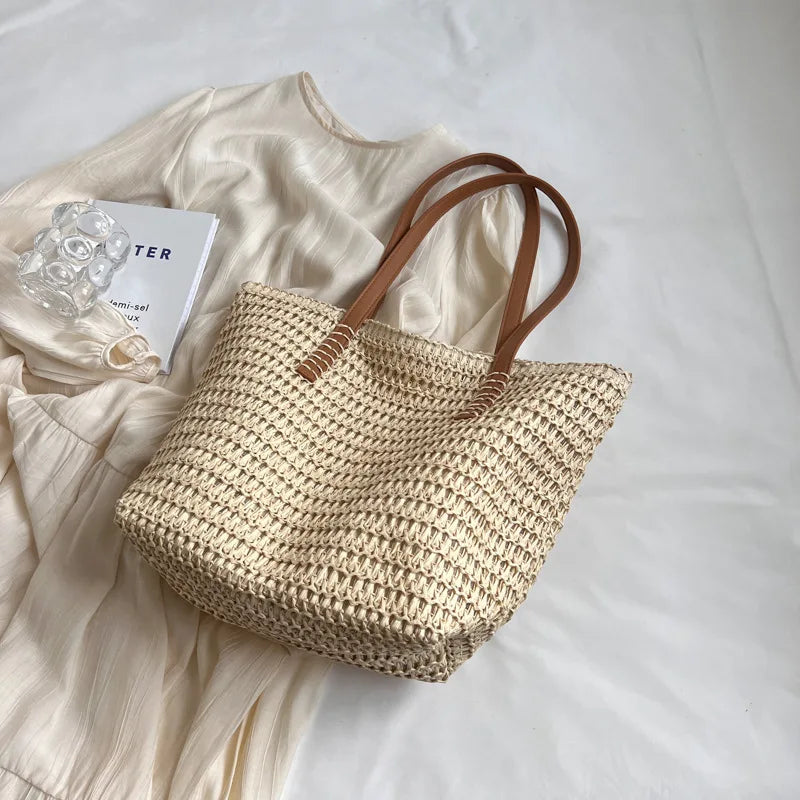 Bolso Shopper de Paja Tejido