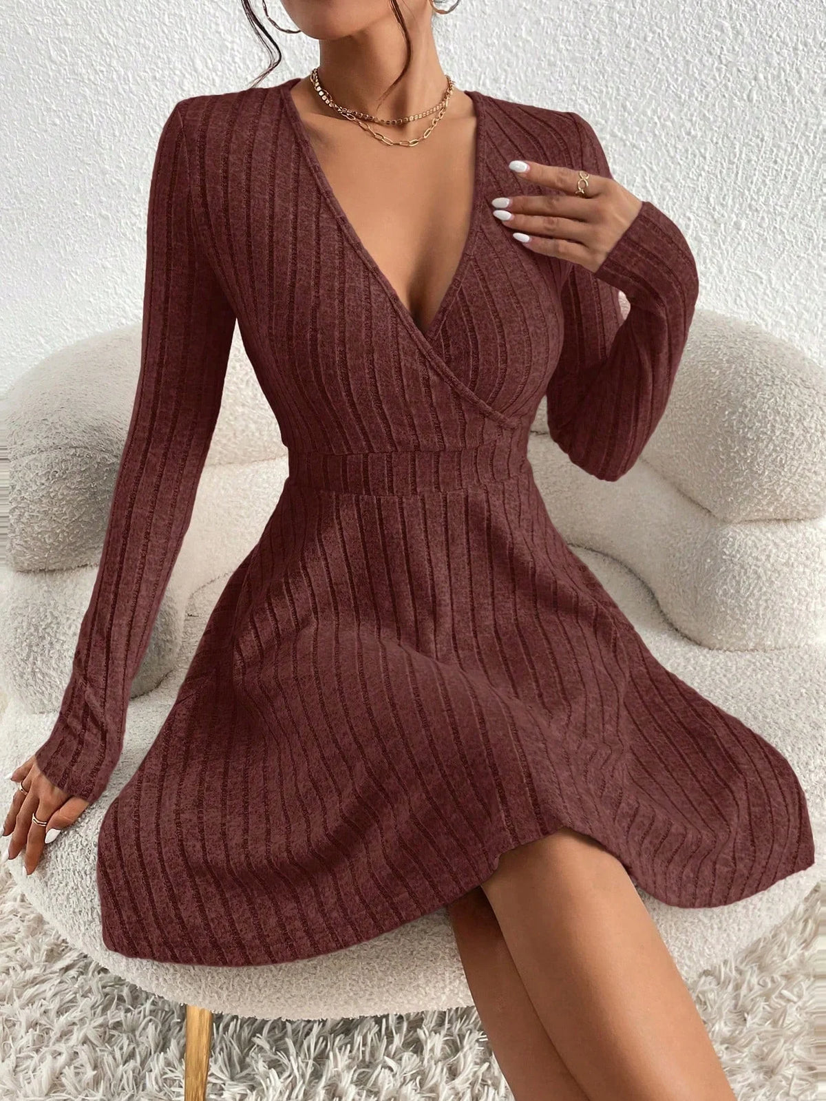 Vestido Cruzado de Punto