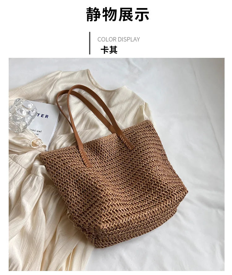 Bolso Shopper de Paja Tejido