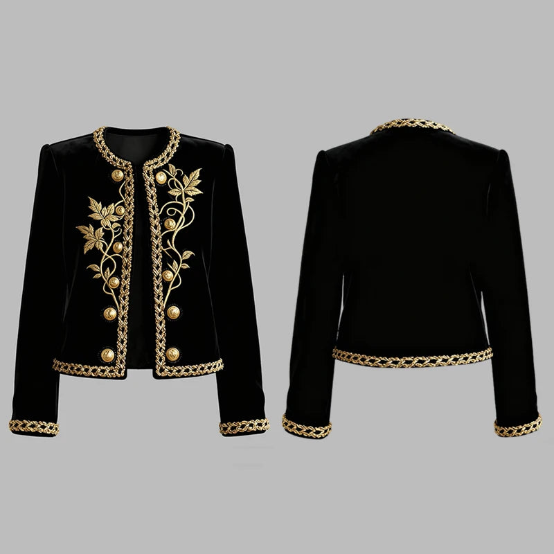 Chaqueta de Terciopelo Bordada en Oro