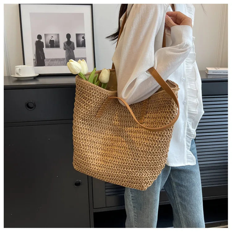 Bolso Shopper de Paja Tejido