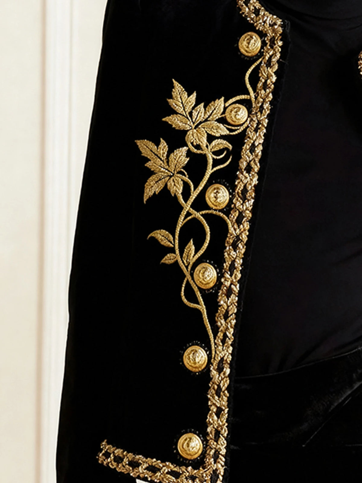 Chaqueta de Terciopelo Bordada en Oro