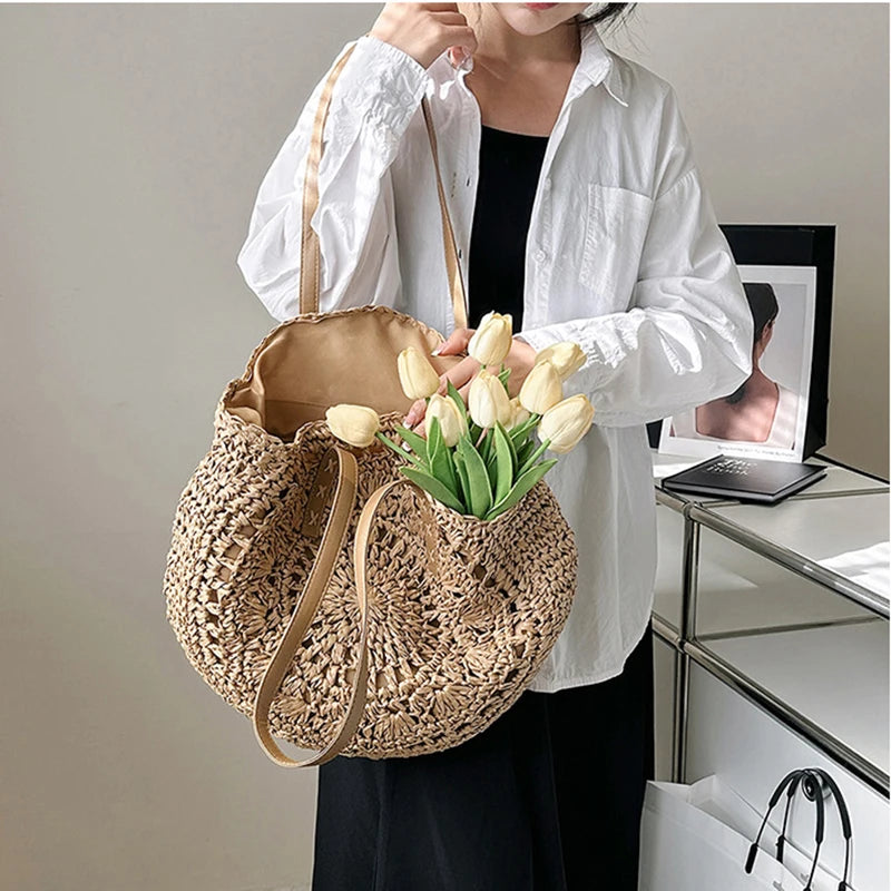 Bolso Redondo de Paja