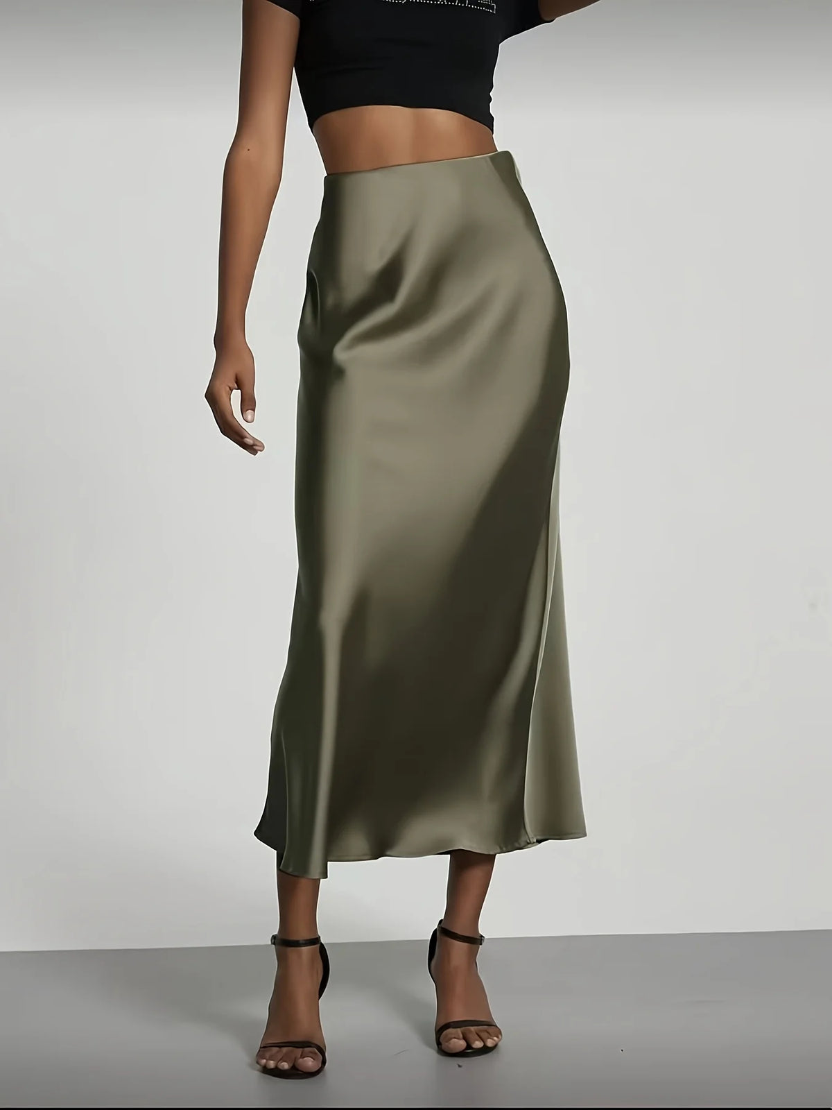 Falda Midi Satinada