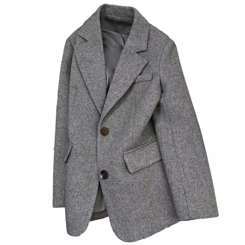 Blazer de Espiga Gris