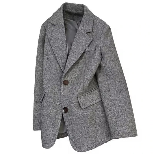 Blazer de Espiga Gris