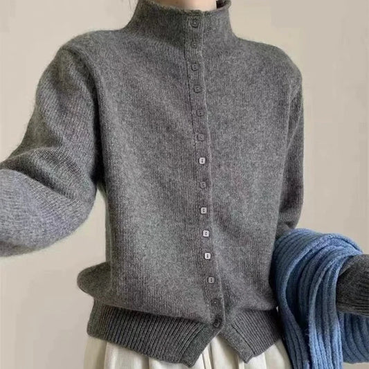 Cárdigan de Punto con Cuello Mao