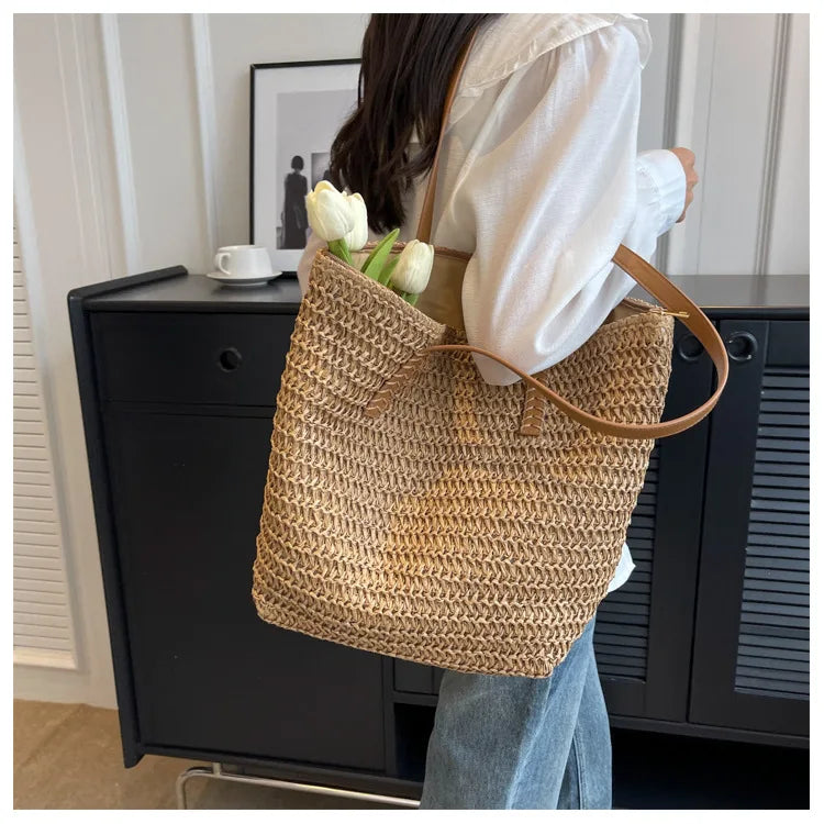 Bolso Shopper de Paja Tejido