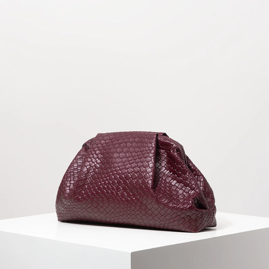 Clutch Trenzado Burdeos