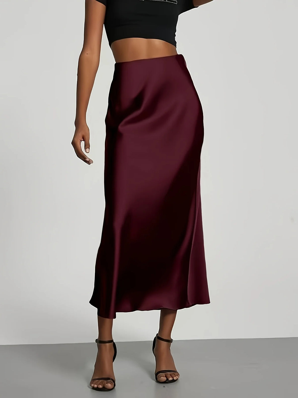 Falda Midi Satinada