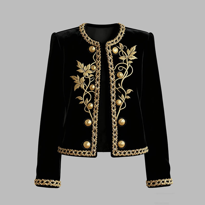Chaqueta de Terciopelo Bordada en Oro