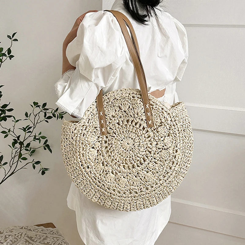 Bolso Redondo de Paja