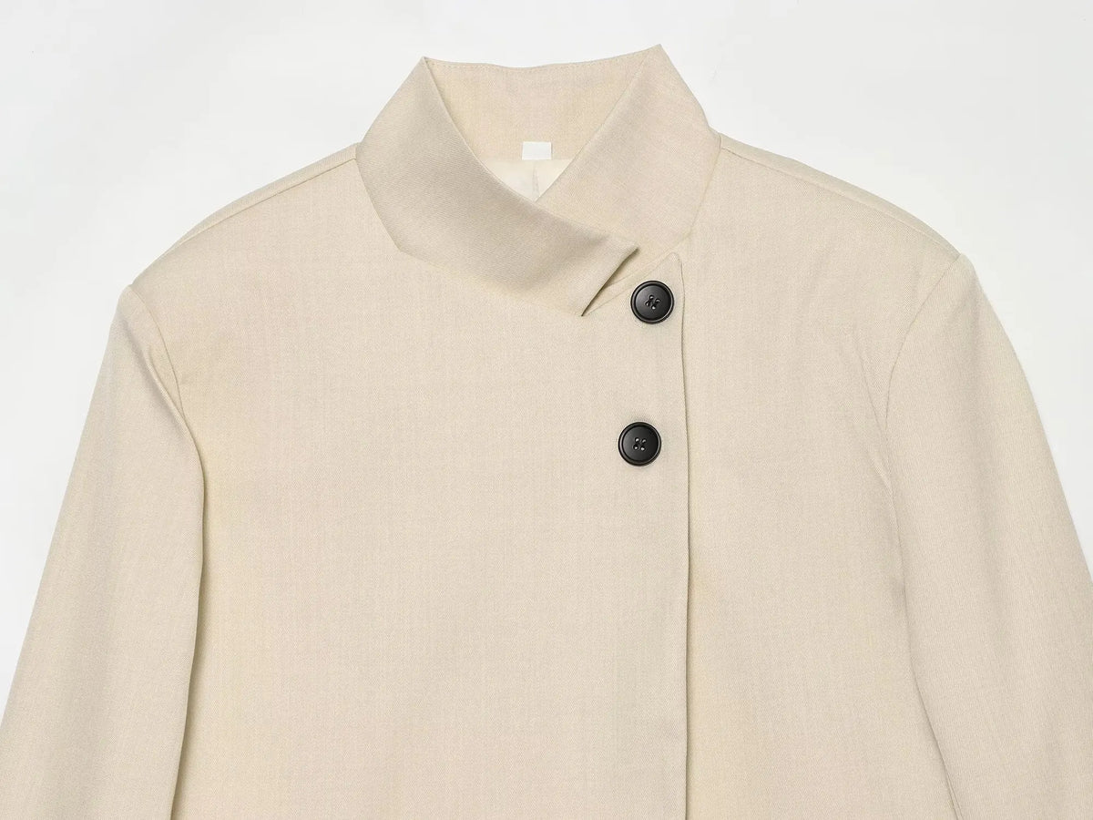 Chaqueta Cuello Mao Asimétrica