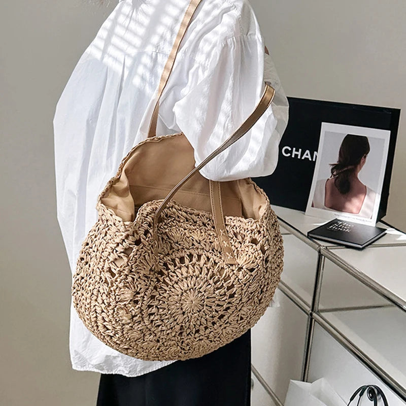 Bolso Redondo de Paja