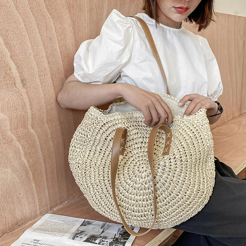 Bolso Redondo de Paja