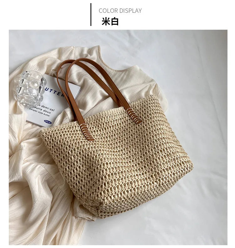 Bolso Shopper de Paja Tejido