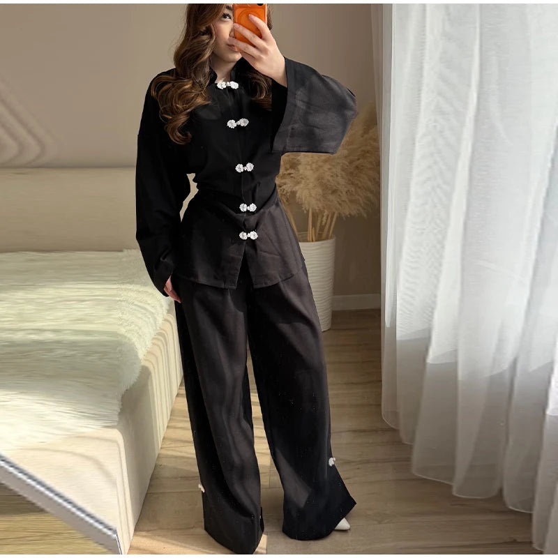 Conjunto de Lino con Botones Chinos