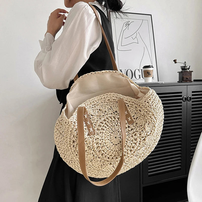 Bolso Redondo de Paja