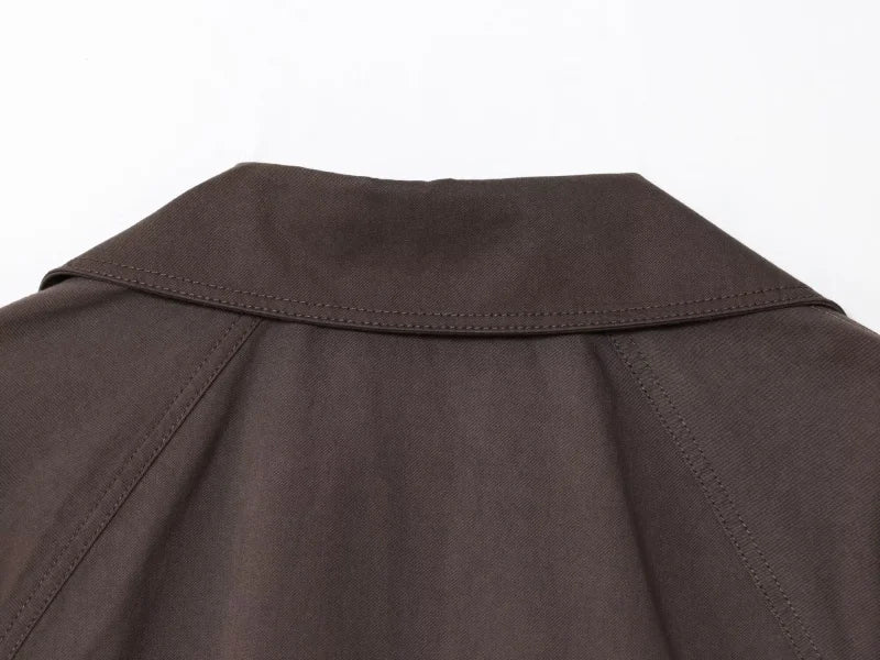 Gabardina Corta Cruzada Estilo Británico
