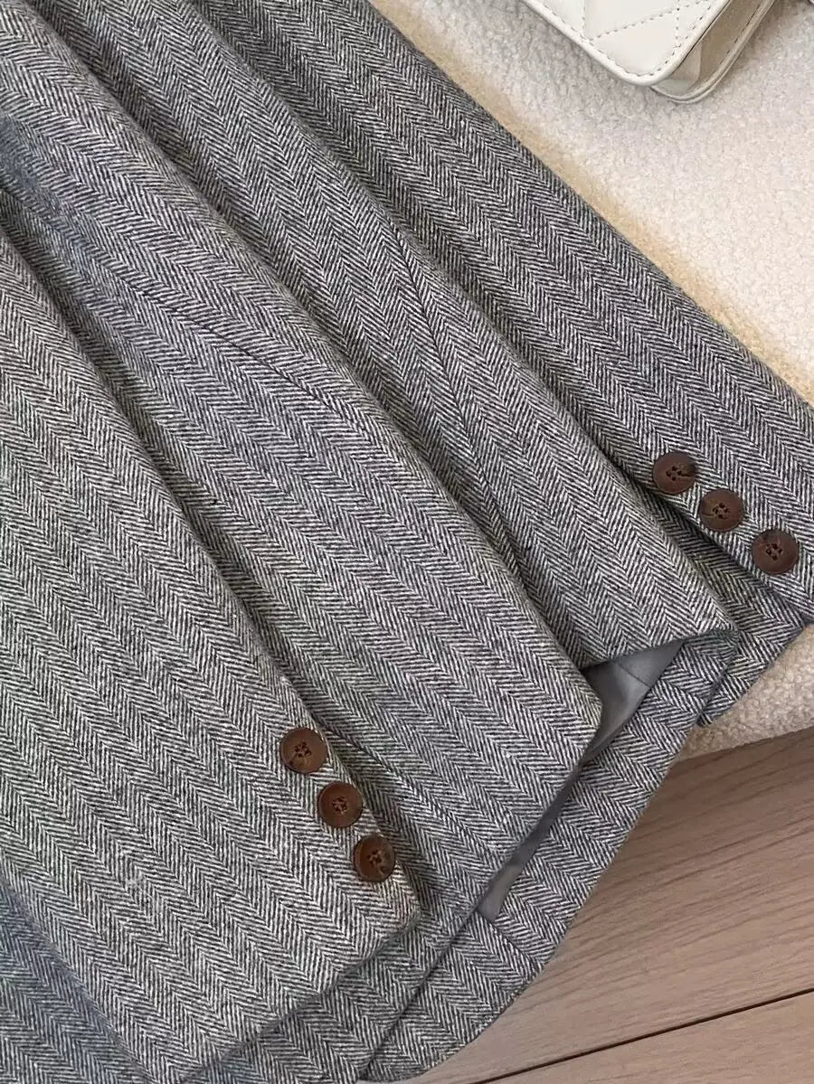 Blazer de Espiga Gris