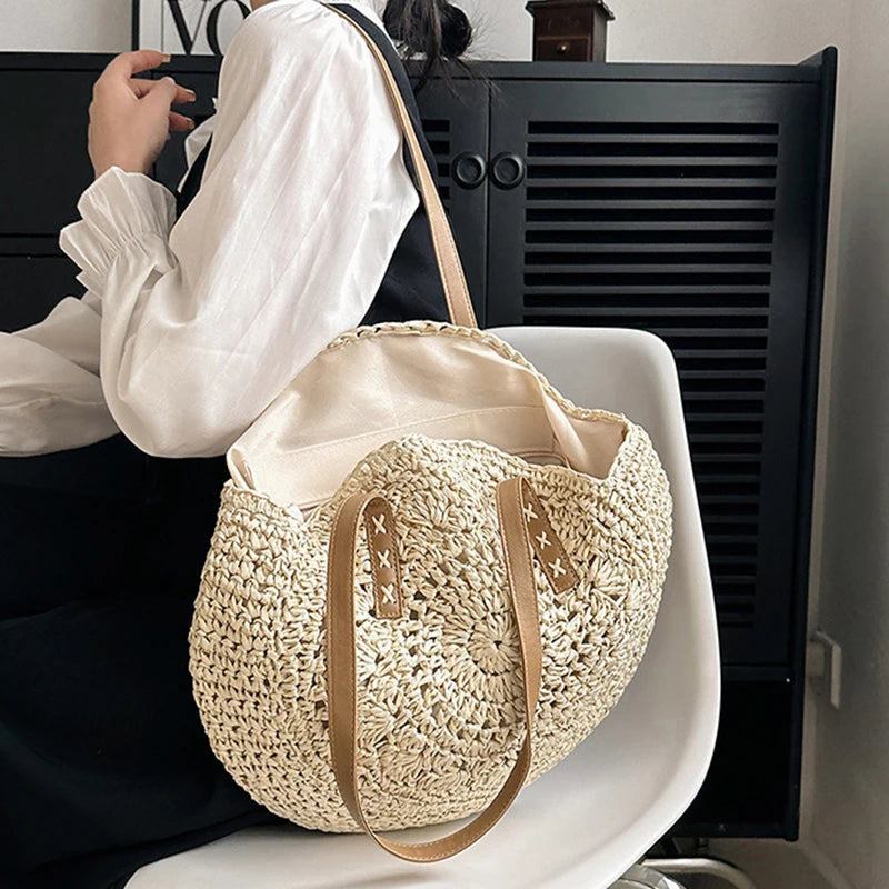 Bolso Redondo de Paja
