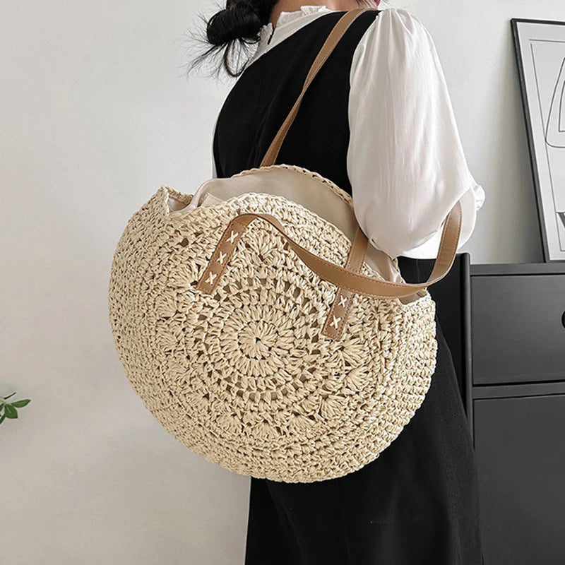 Bolso Redondo de Paja