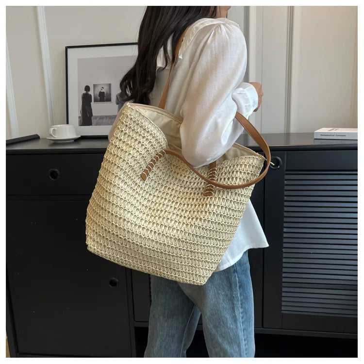 Bolso Shopper de Paja Tejido