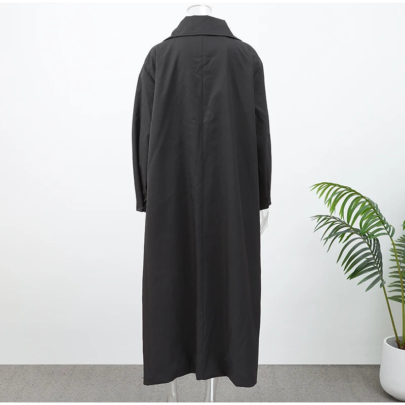 Gabardina Larga de Cuello Alto