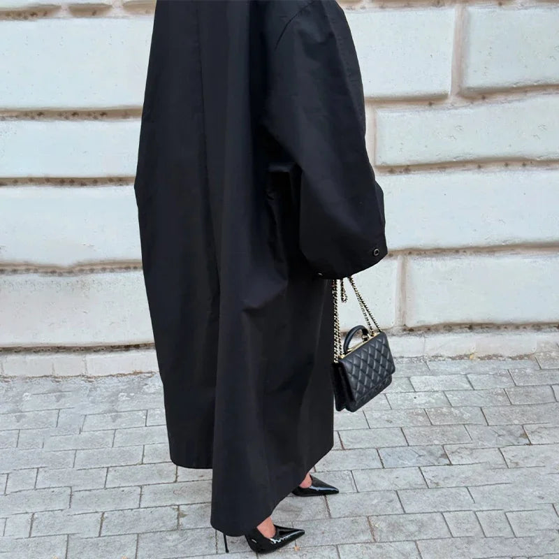 Gabardina Larga de Cuello Alto