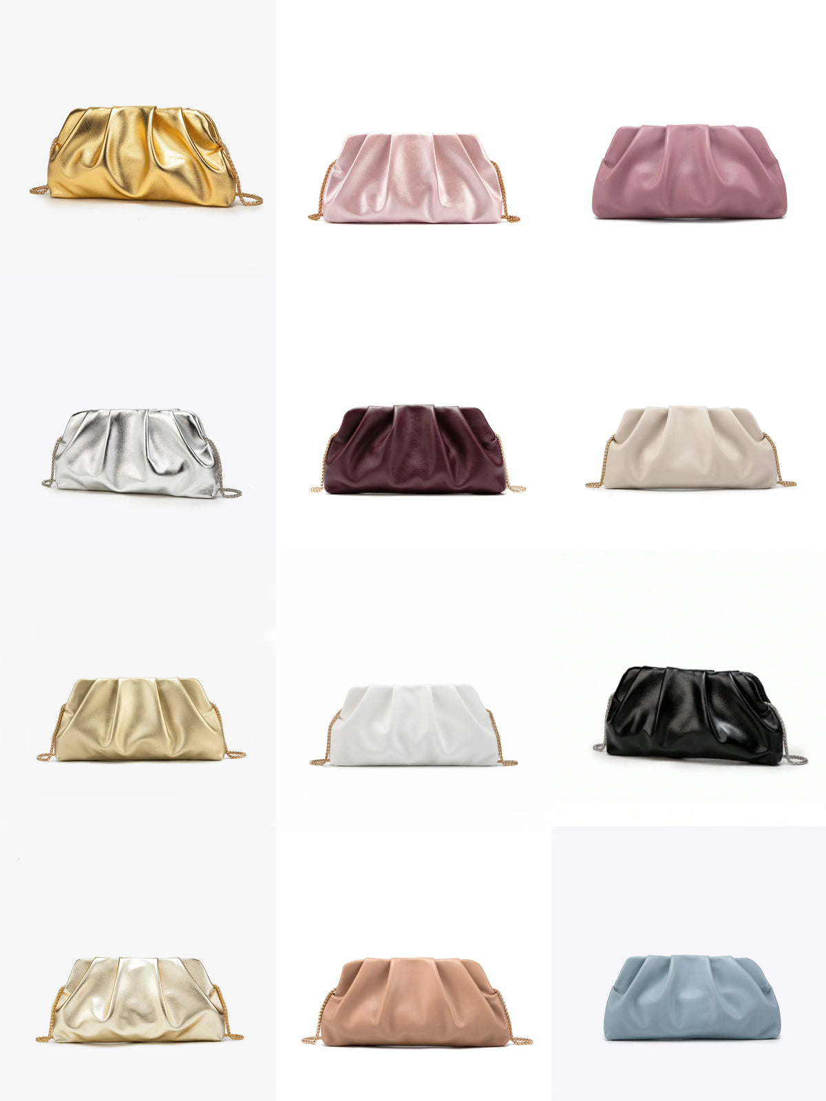 Clutch Fruncido con Cadena