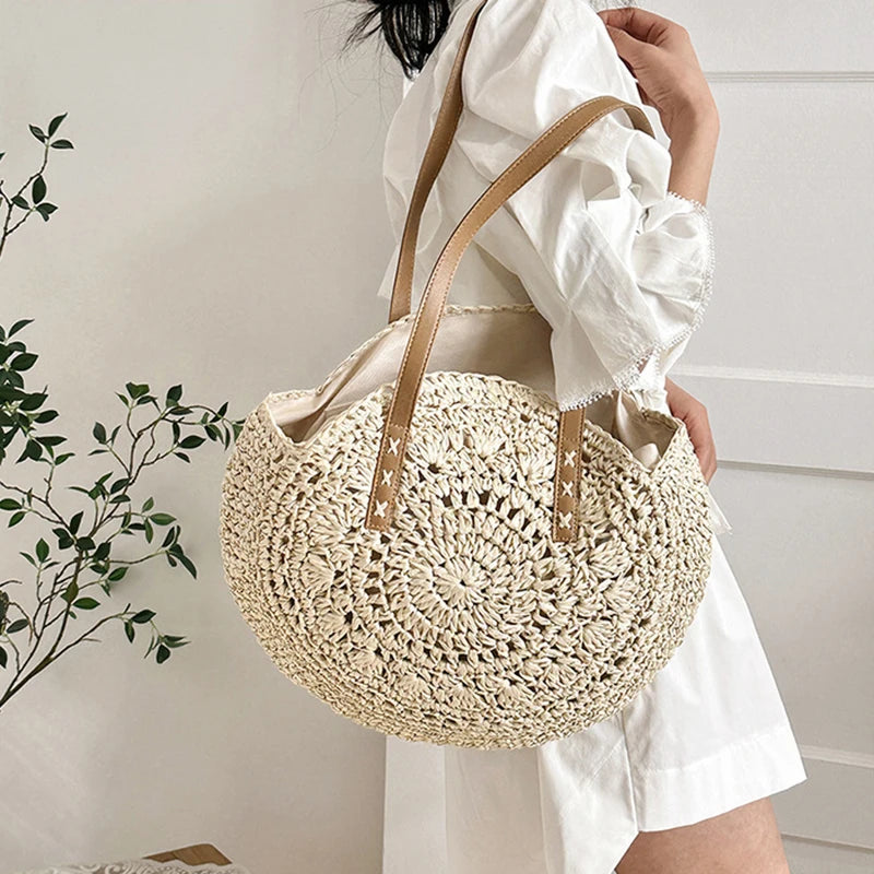 Bolso Redondo de Paja