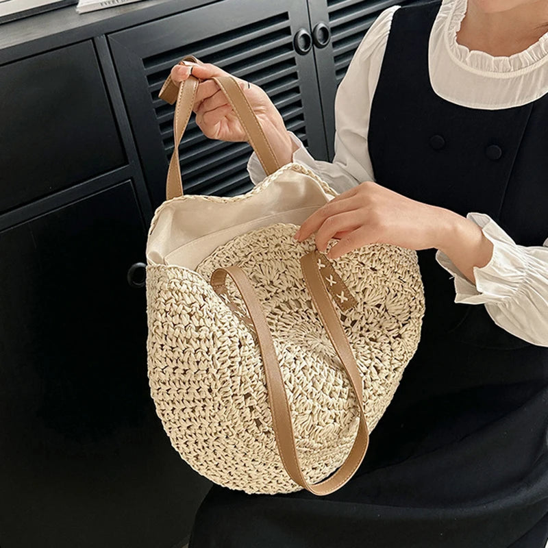 Bolso Redondo de Paja