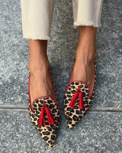 Mocasín Leopardo Rosa con Borla – foto 2