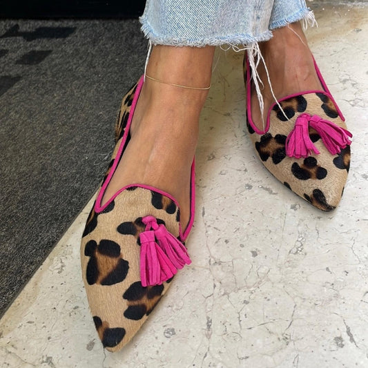 Mocasín Leopardo Rosa con Borla – foto 1