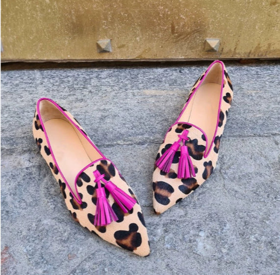 Mocasín Leopardo Rosa con Borla – foto 3